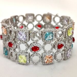 Dazzling Ross Simons Sterling Silver 925 Gemstones Bracelet